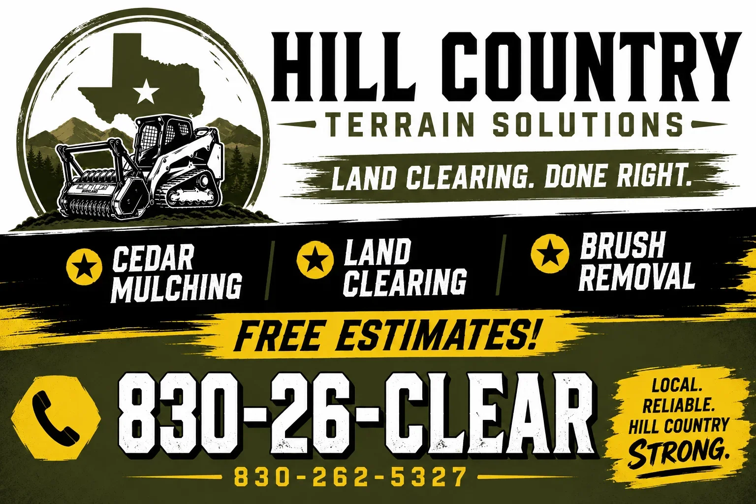Tracked skid steer and dozer equipment for land clearing and brush removal work